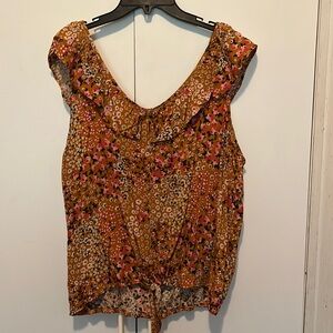 No Boundaries Orange Floral top XXL